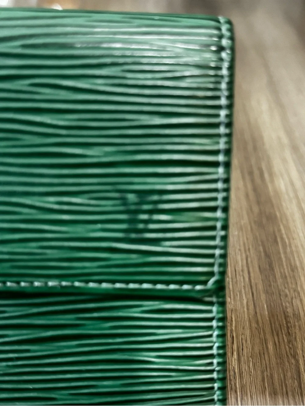 LV Louis Vuitton Green Epi Long Wallet